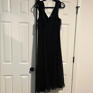 City Chic Black Maxi Dress with White Dots